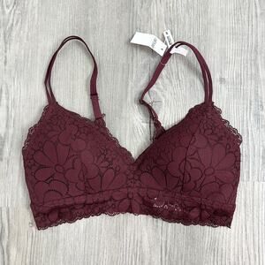 Aerie Real Happy Wireless Lightly Lined Candy Lace Bra NWT Size 32C